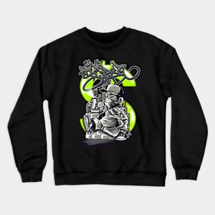 Born Short in a grafitte t shirt Crewneck Sweatshirt